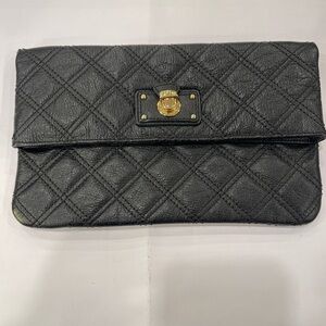 Marc Jacobs Black Quilted Leather Eugenie Clutch